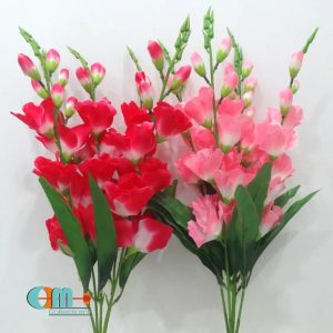 OM COLLECTIONS Gladiolus Artificial Flower Red, Pink (Bunch)
